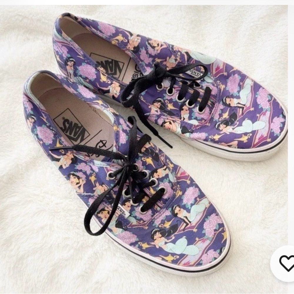 Vans Purple Jasmine Print Canvas Lace-Up Sneakers